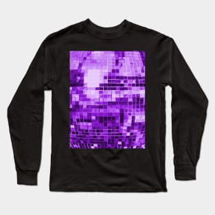 Purple Mirrored Disco Ball Pattern Long Sleeve T-Shirt